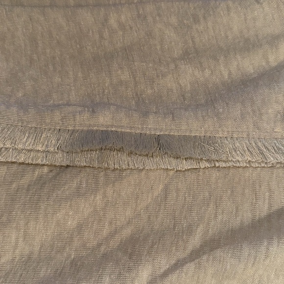 J. Jill natural 100% Linen short sleeve relaxed poncho style fringed top Sz XL - Picture 6 of 8